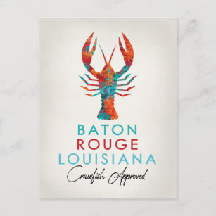 Baton Rouge Louisiana Crawfish Bright Postcard