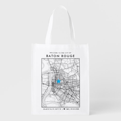 Baton Rouge Love Locator  City Map Welcome Grocer Grocery Bag