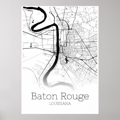 Baton Rouge Map _ Louisiana _ City Map Poster
