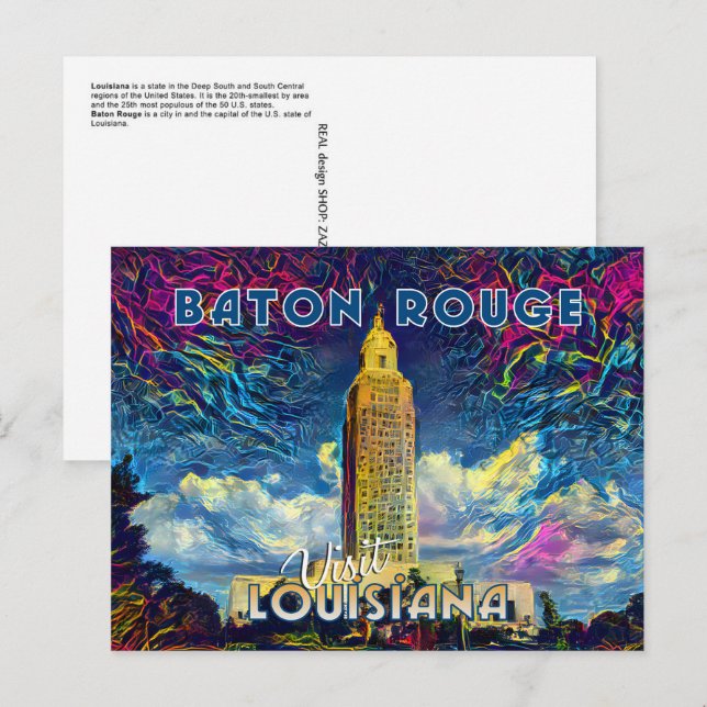 Baton Rouge, Visit Louisiana... Postcard (Front/Back)