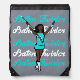 Baton Twirler Drawstring Bag Aqua