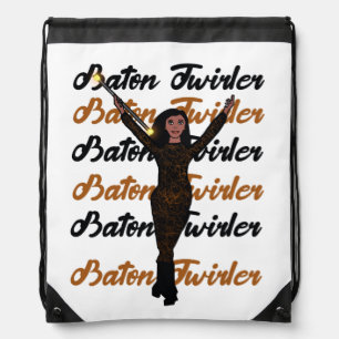 Baton Twirler Drawstring Bag Burnt Orange