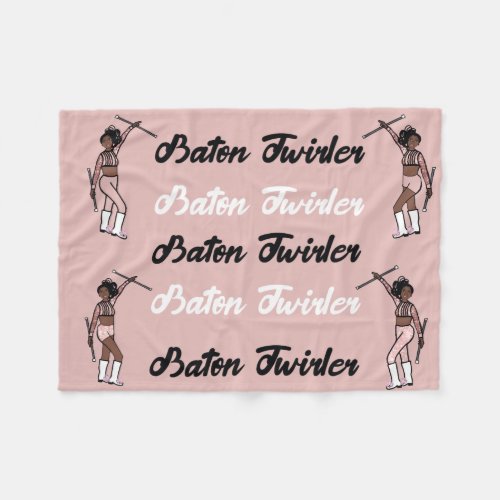 Baton Twirler  Fleece Blanket Pink Sparkle