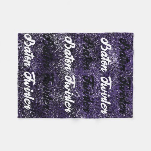 Baton Twirler  Fleece Blanket Purple Splatter