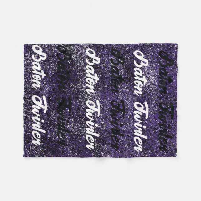 Baton Twirler  Fleece Blanket Purple Splatter (Front (Horizontal))