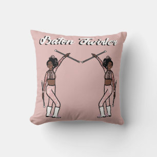 Baton Twirler Throw Pillow Pink Sparkle