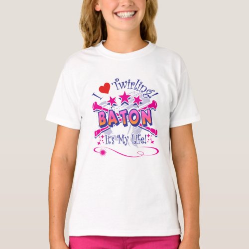 Baton Twirlers I Love Twirling Baton T_Shirt