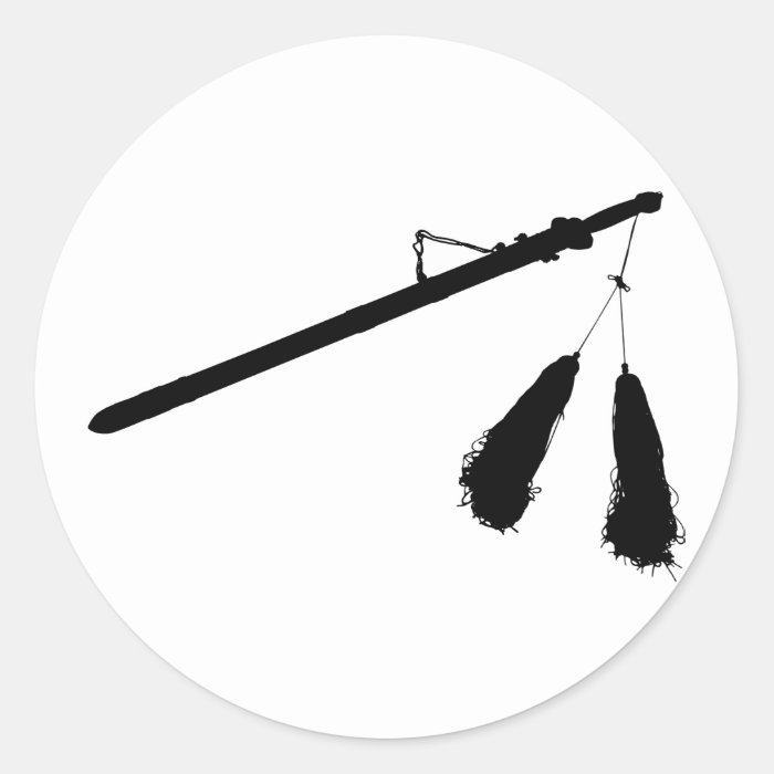 Baton with Tassel Outline Silhouette Round Sticker