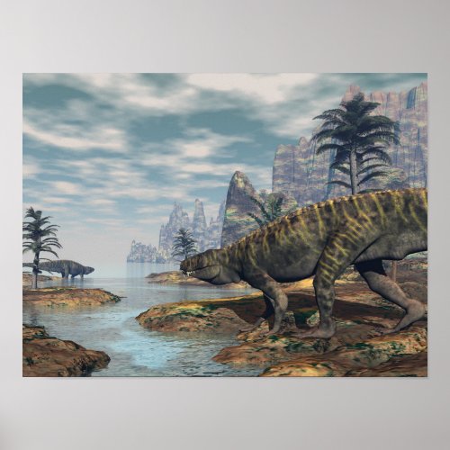 Batrachotomus dinosaurs _3D render Poster