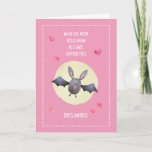 Bats Amore Cute Bat Valentine 5x7&quot; Folded Greeting Card
