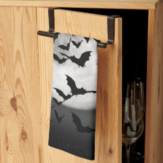 Bats And A Full Moon Kitchen Towel