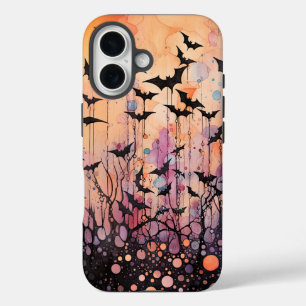 Bats and Abstract Halloween iPhone 16 Case