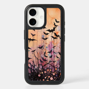 Bats and Abstract Halloween iPhone 16 Case