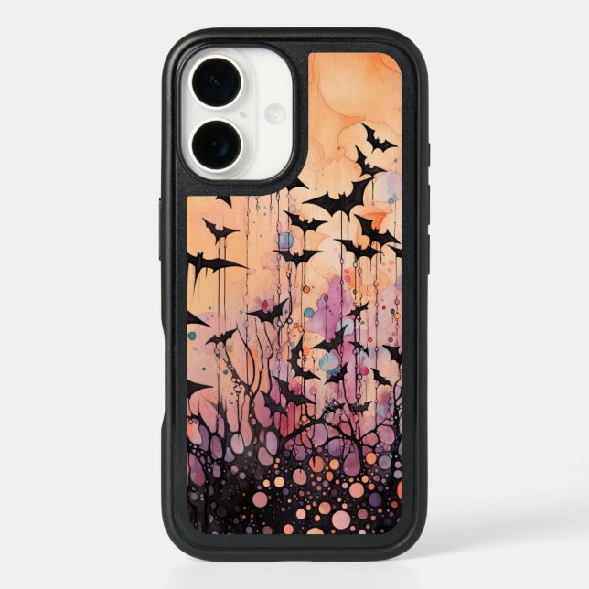 Bats and Abstract Halloween Otterbox iPhone Case (Back)