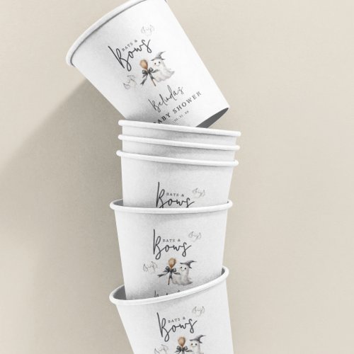 Bats And Bows Halloween Baby Shower Party Paper Cups