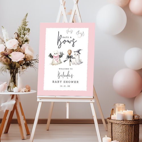 Bats And Bows Halloween Baby Shower Party Welcome Foam Board