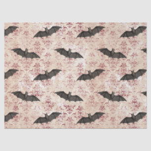 Bats and Burgundy Damask Decoupage Tissue Paper