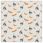 Bats and Cats Halloween Fabric