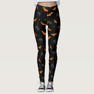 Bats and Cats Halloween Leggings