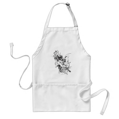 Bats and Floral Pattern Adult Apron