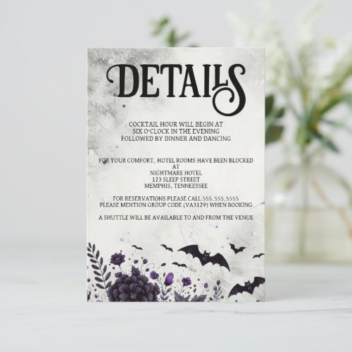 Bats and Flowers Enclosure Card