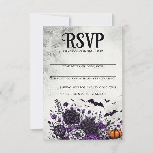 Bats and Flowers RSVP Card