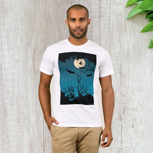 Bats And Full Moon Mens T_Shirt