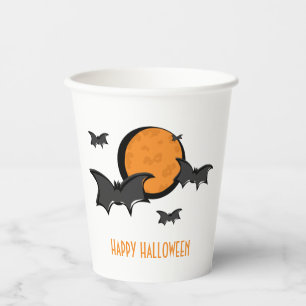 Bats and Moon Halloween Paper Cups