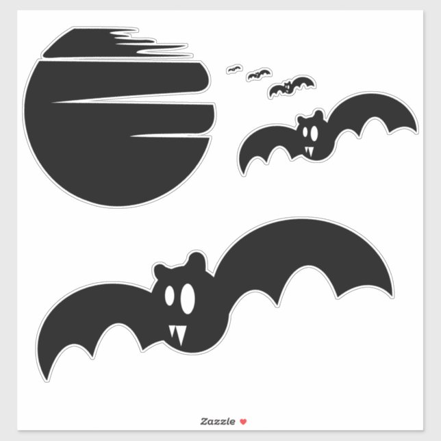 Bats and Moon Halloween Sticker (Sheet)