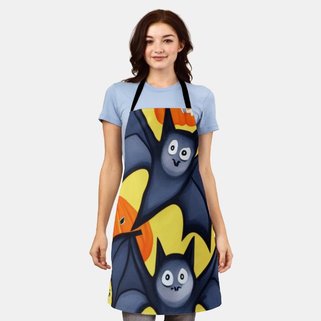 Bats and Pumpkins Apron (Worn)