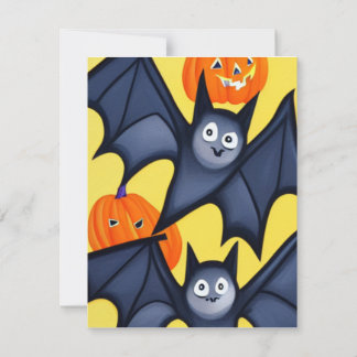 Bats and Pumpkins Note Card