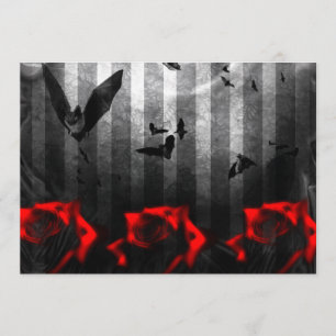 Bats and Roses Goth Invitation