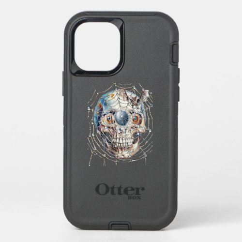 bats and skulls stick to halloween spiders nest OtterBox defender iPhone 12 case