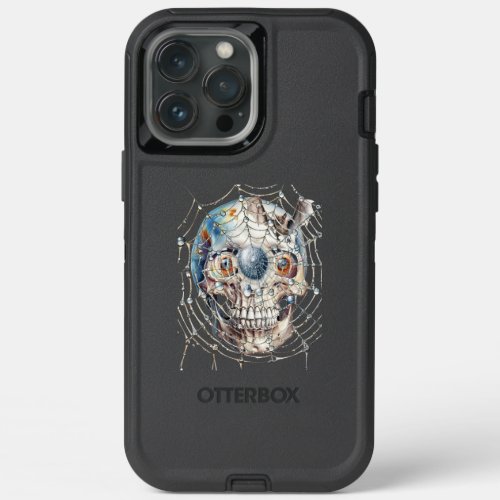 bats and skulls stick to halloween spiders nest iPhone 13 pro max case