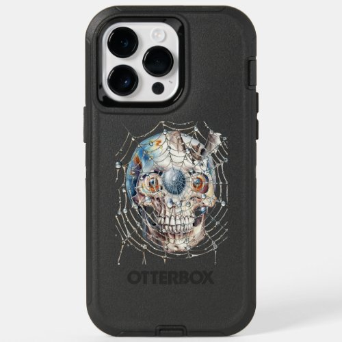bats and skulls stick to halloween spiders nest OtterBox iPhone 14 pro max case