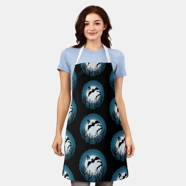 Bats and Trees Against the Moon Apron (Worn)