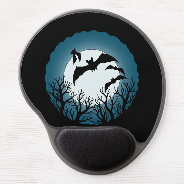 Bats and Trees Against the Moon Gel Mouse Pad (Front)