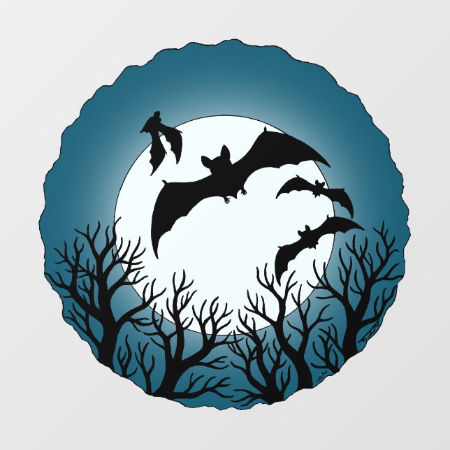 Bats and Trees Against the Moon Window Cling (Sheet)