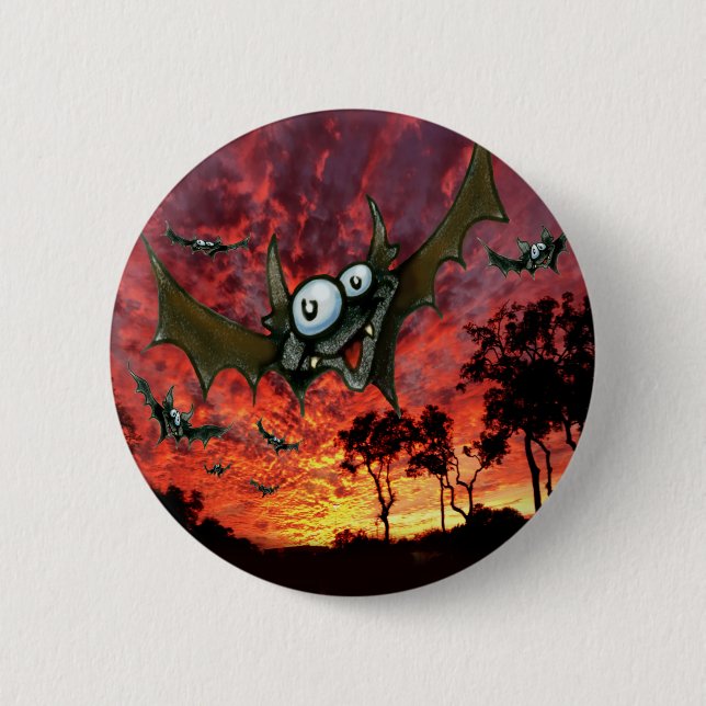 Bats at Sunset Button (Front)