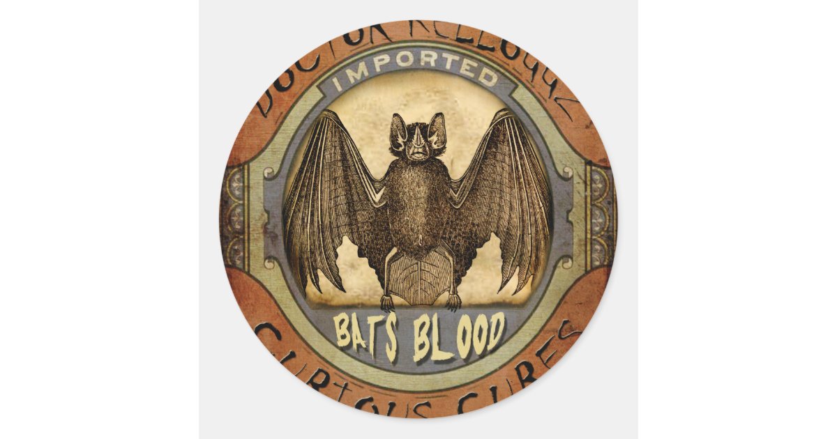 Bats Blood Classic Round Sticker | Zazzle