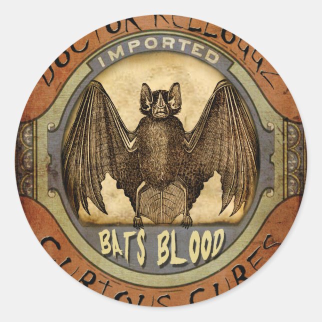 Bats Blood Classic Round Sticker (Front)