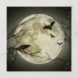 Bats By the Moon on Halloween Card