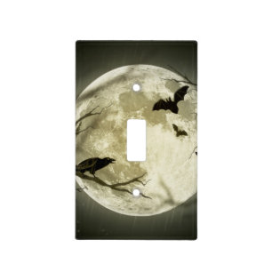 Bats By the Moon on Halloween Light Switch Cover