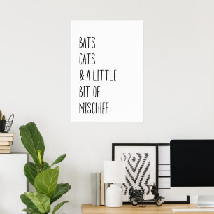 Bats cats & a little bit of mischief poster