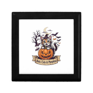 Bats Cats Pumpkins Halloween Witch Cat Spooky Tree Gift Box