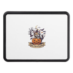 Bats Cats Pumpkins Halloween Witch Cat Spooky Tree Hitch Cover