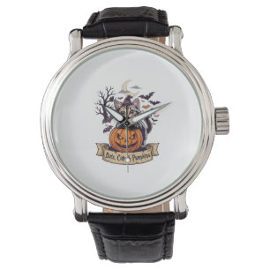 Bats Cats Pumpkins Halloween Witch Cat Spooky Tree Watch