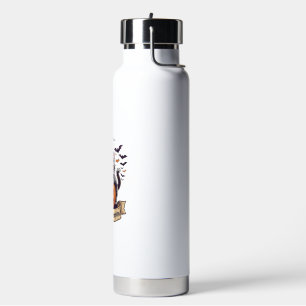 Bats Cats Pumpkins Halloween Witch Cat Spooky Tree Water Bottle