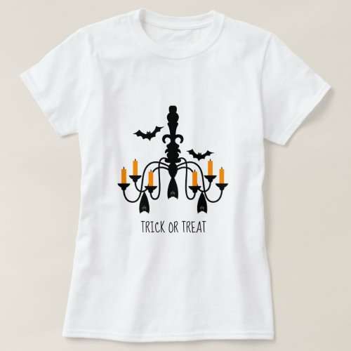 Bats chandelier Halloween theme T_Shirt