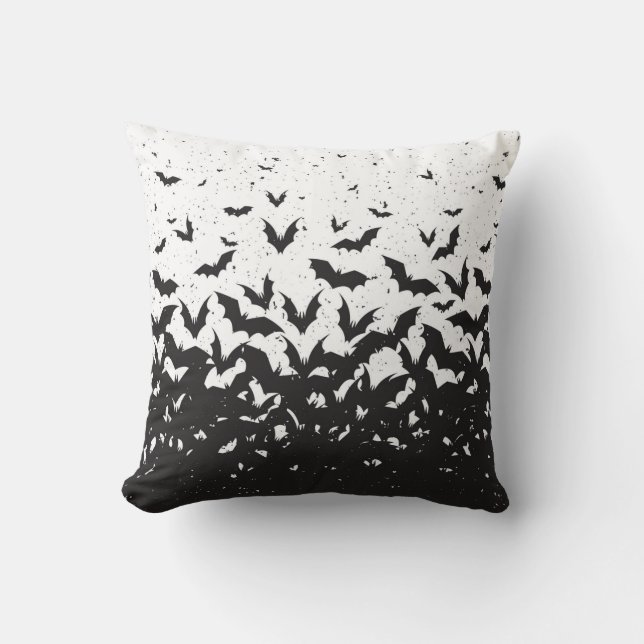 Bats creepy goth scary Halloween Throw Pillow (Front)